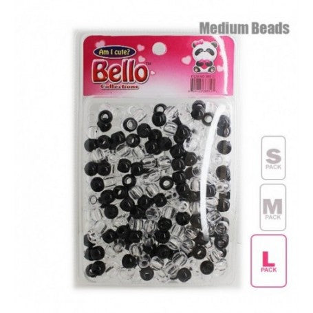 Bello Collection Large Beads Black/Clear #38812 - Beauty Bar & Supply