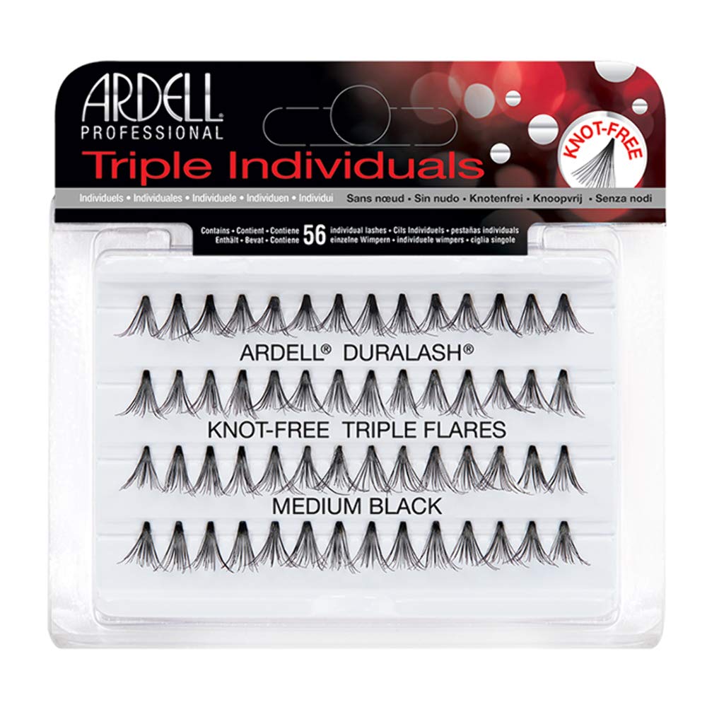 Ardell Duralash Knot Free Triple Flares Individual Lashes Medium Black - Beauty Bar & Supply