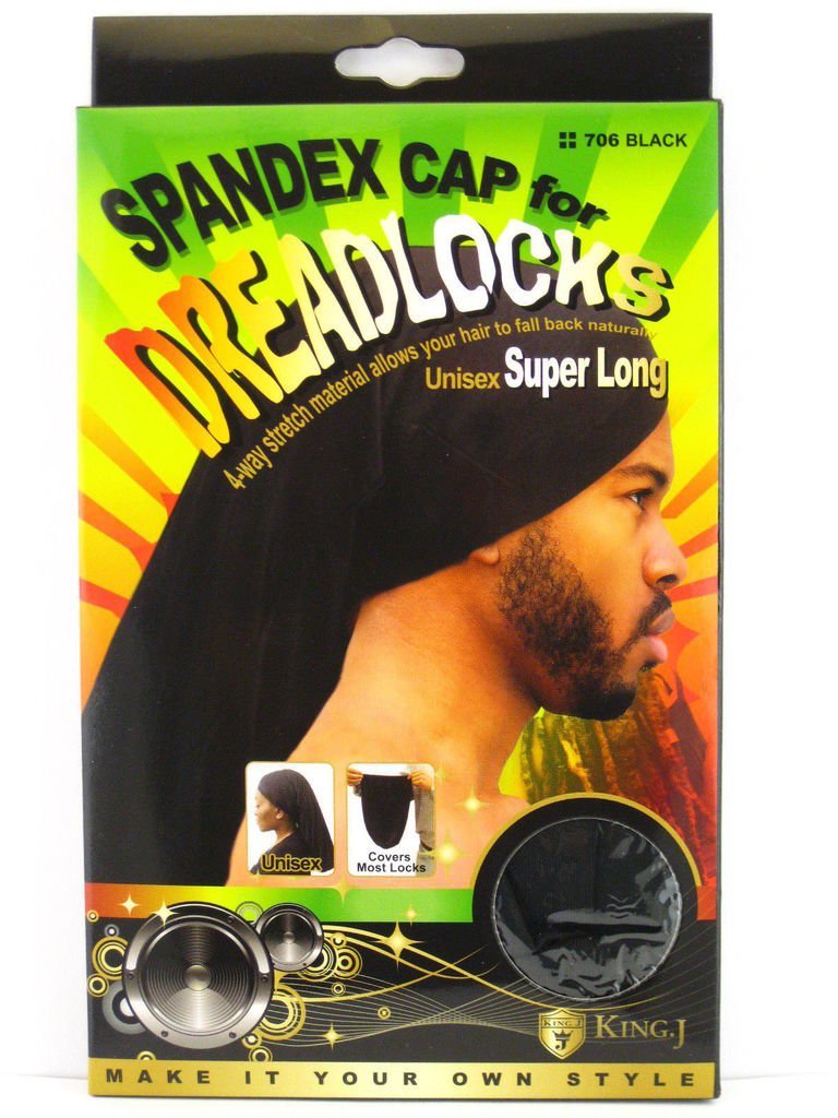 Qfitt Super Long Spandex Dreadlocks Cap #706 Black - Beauty Bar & Supply