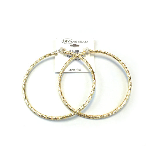 Diva Aluminum Hoop 100G Earring AH2100G - Beauty Bar & Supply