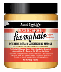 Aunt Jackie&#039;s Curls &amp; Coils Flaxseed Recipes Fix My Hair Intensive Repair Conditioning Masque - Beauty Bar & Supply