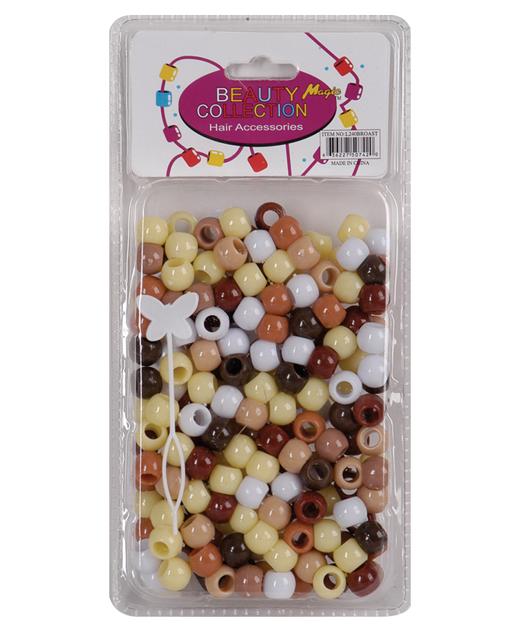 Beauty Collection Beads 70 Large Brown Round Assorted - Beauty Bar & Supply