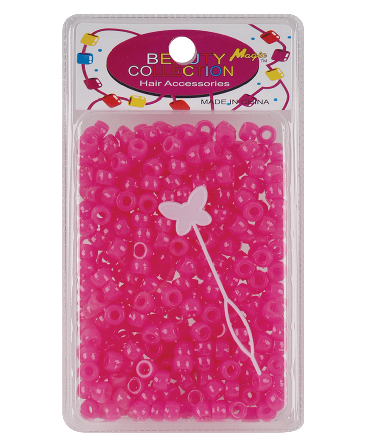 Beauty Collection Round Bead 8mm HotPink - Beauty Bar & Supply