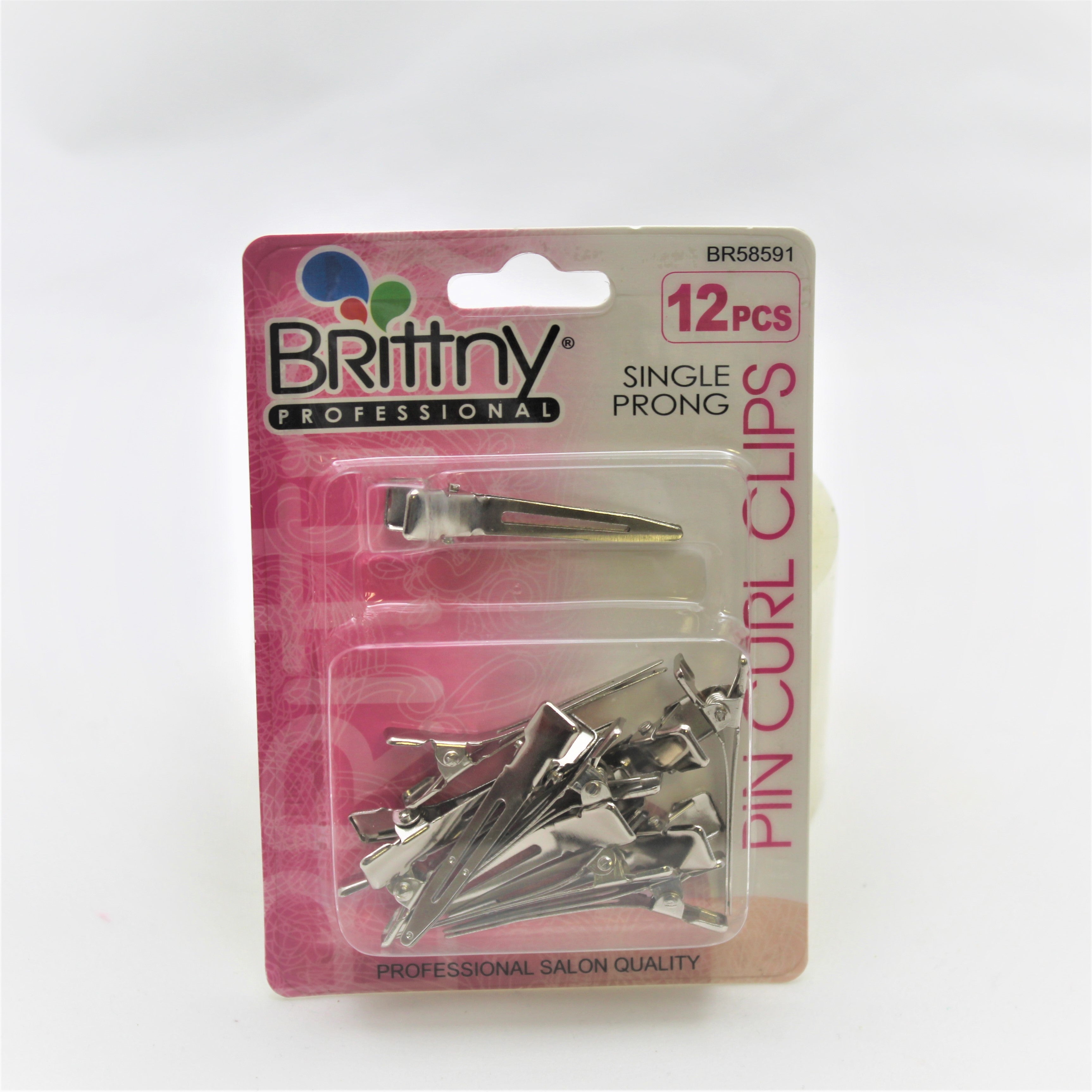 Brittny Single Prong Pin Curl Clips - Beauty Bar & Supply