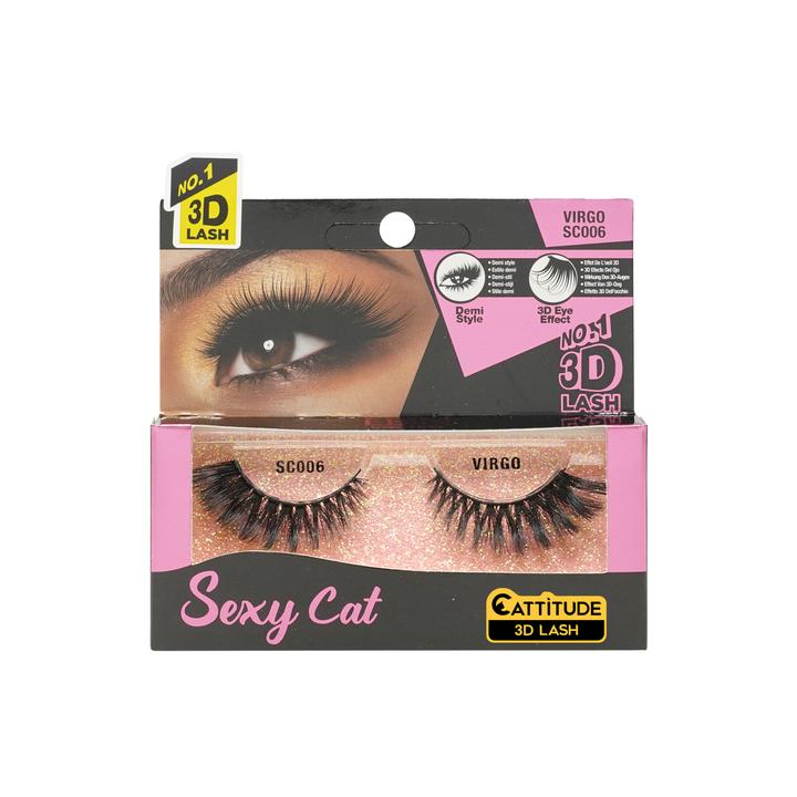 Ebin New York Sexy Cat 3D Eye Lashes-Virgo - Beauty Bar & Supply
