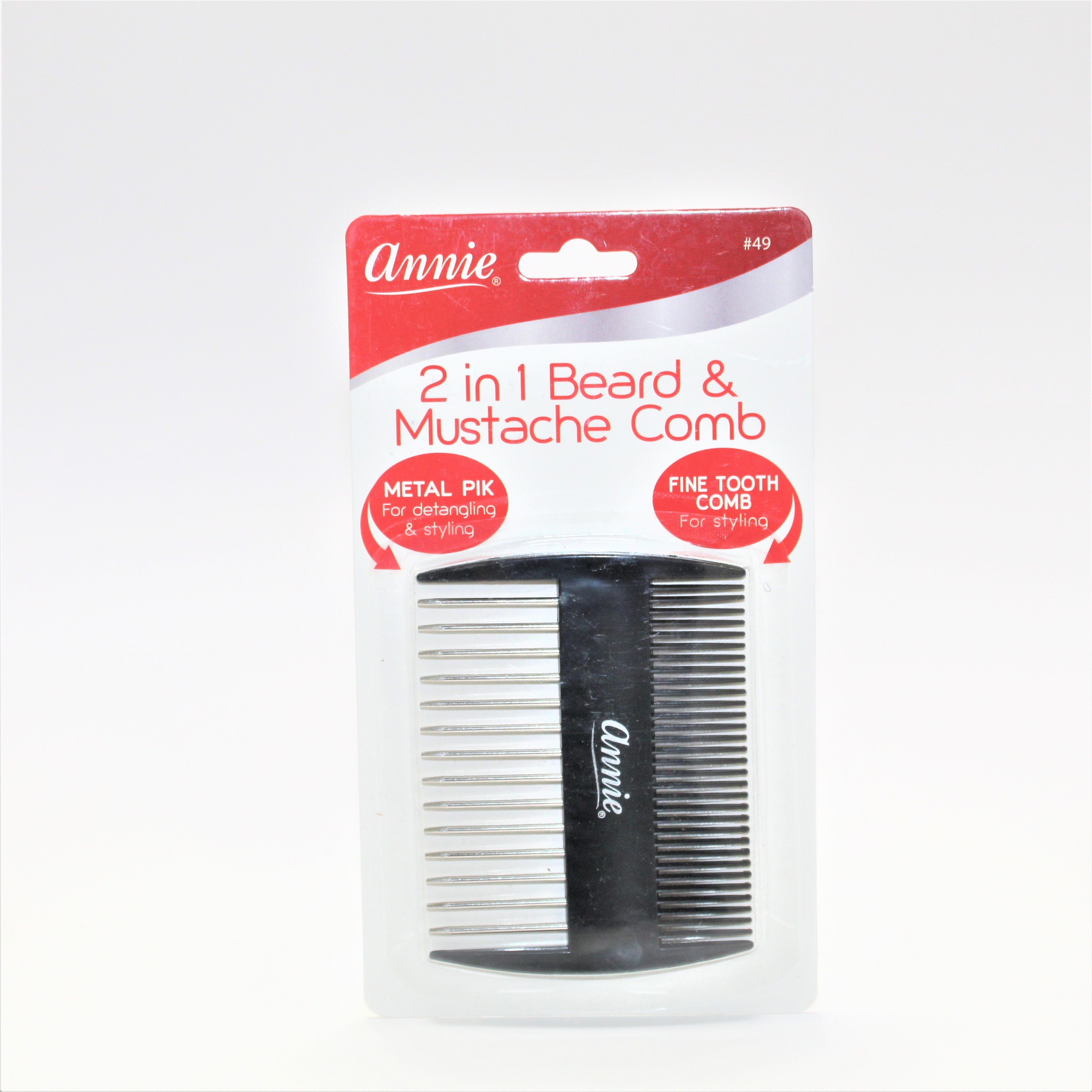 Annie 2 in 1 Beard &amp; Mustache Comb #49 - Beauty Bar & Supply