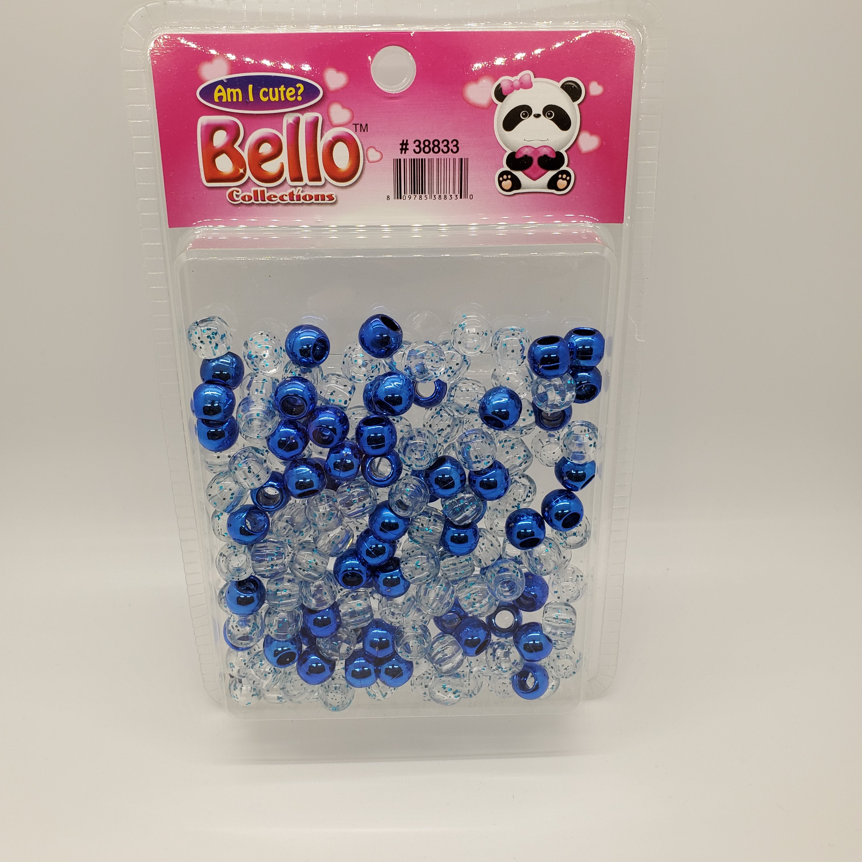 Bello Collection Bead Blue/Clear Glitter Blue #38833 - Beauty Bar & Supply