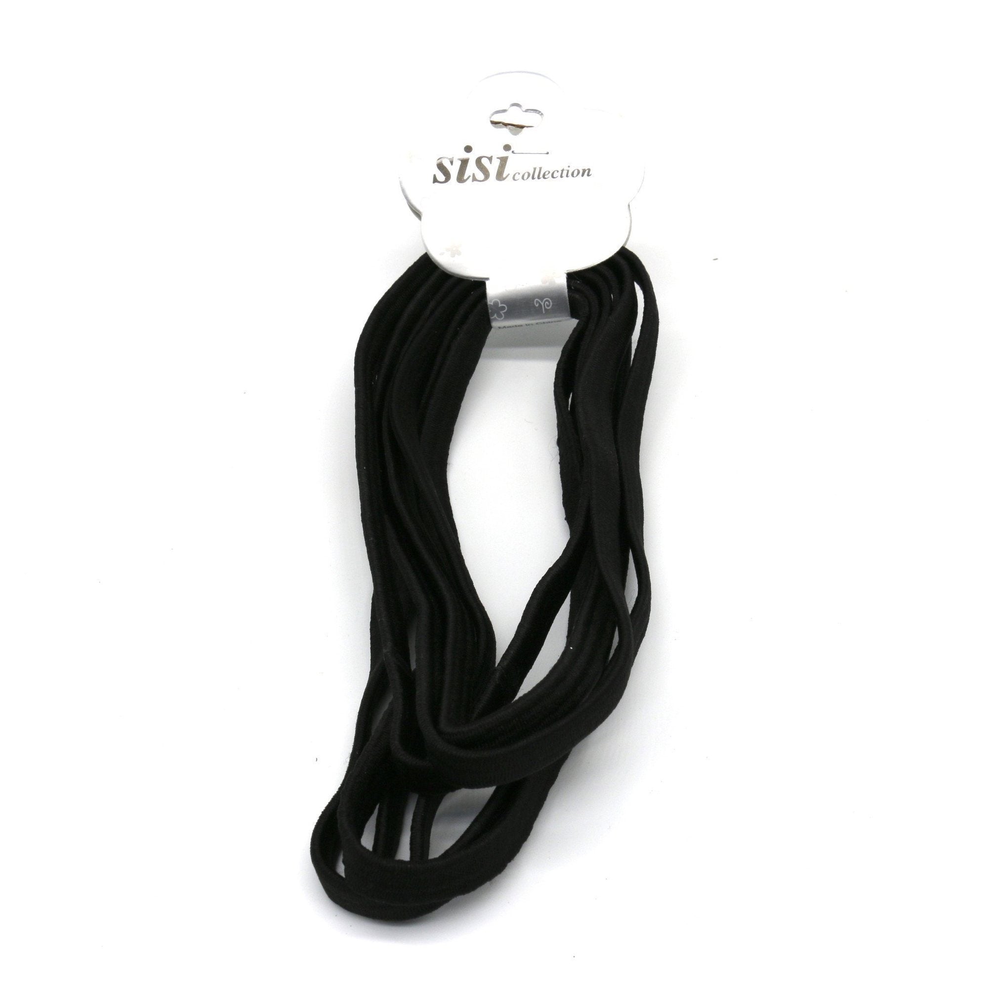 Sisi Ny Collection Thick Elastic Bands-Large Black - Beauty Bar & Supply