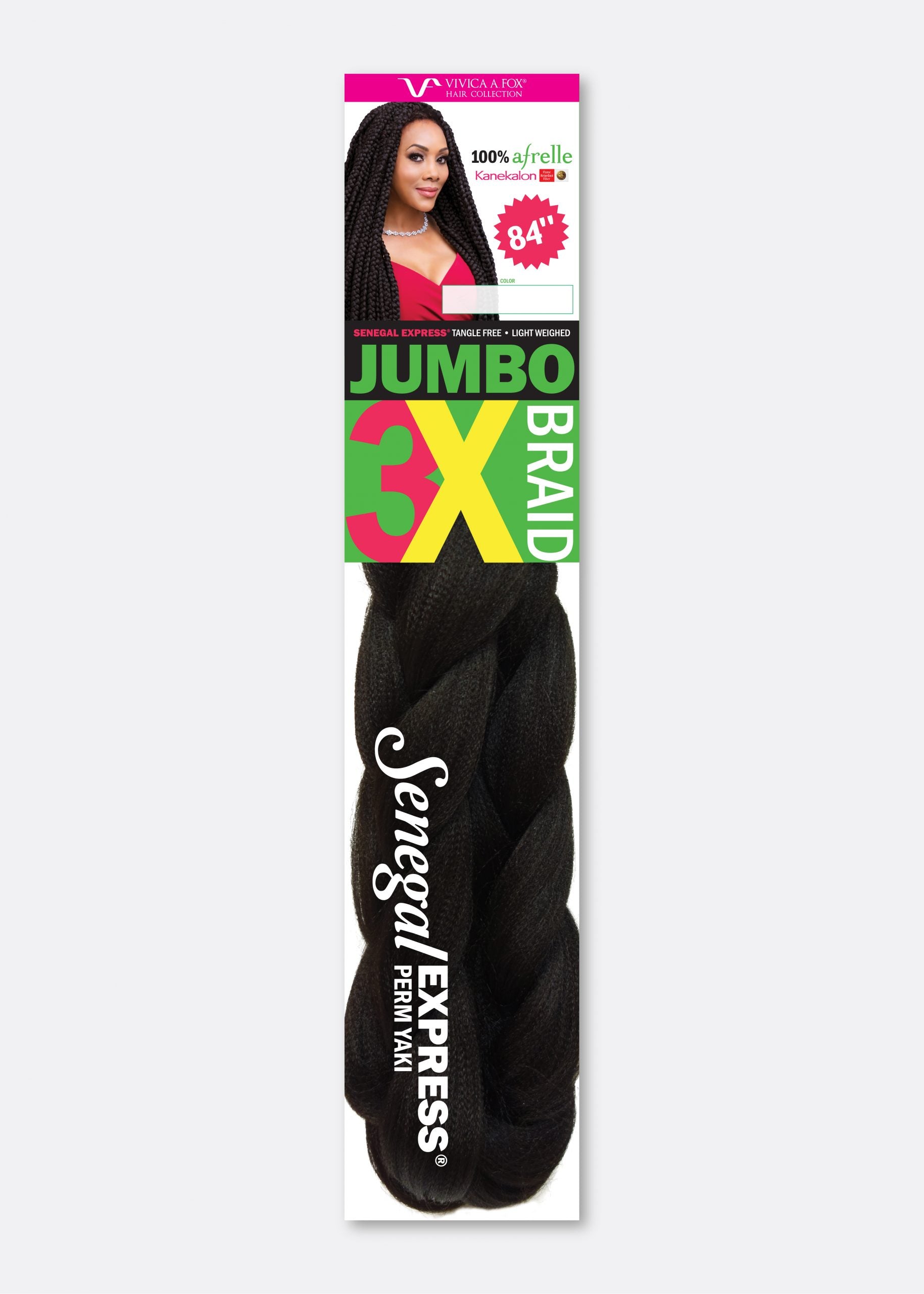 Vivica Fox Jumbo 3X Afrelle Kanekalon Synthetic Braid Hair 84&quot; - Beauty Bar & Supply