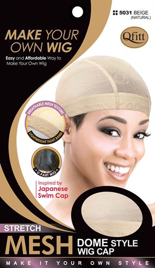 Qfitt Dome Style Mesh Wig Cap In Stretchable Fabric with Tight Band-Regular - Beauty Bar & Supply