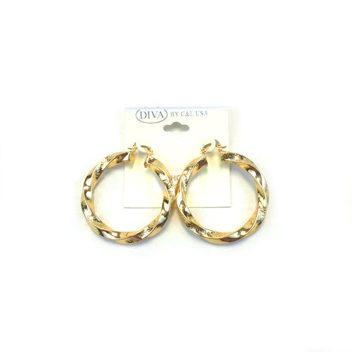Spanish Brass Hoop Gold SBHG6 - Beauty Bar & Supply