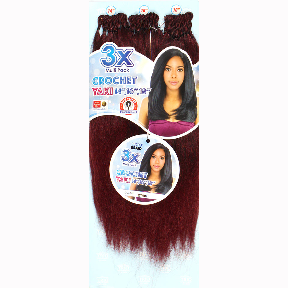 Trio Braiding 3x Crochet Yaki 10&quot;12&quot;14&quot; - Beauty Bar & Supply