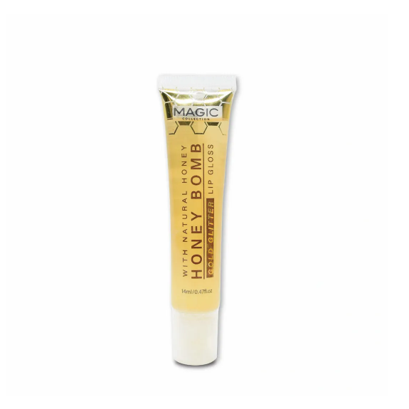 Magic Collection Honey Bomb Gold Glitter Lip Gloss - Beauty Bar & Supply