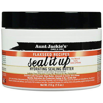 Aunt Jackie&#039;s Curls &amp; Coils Flaxseed Recipes Seal It Up Hydrating Sealing Butter - Beauty Bar & Supply