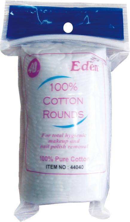 Eden Cotton Rounds 100% Cotton 40/PK - Beauty Bar & Supply