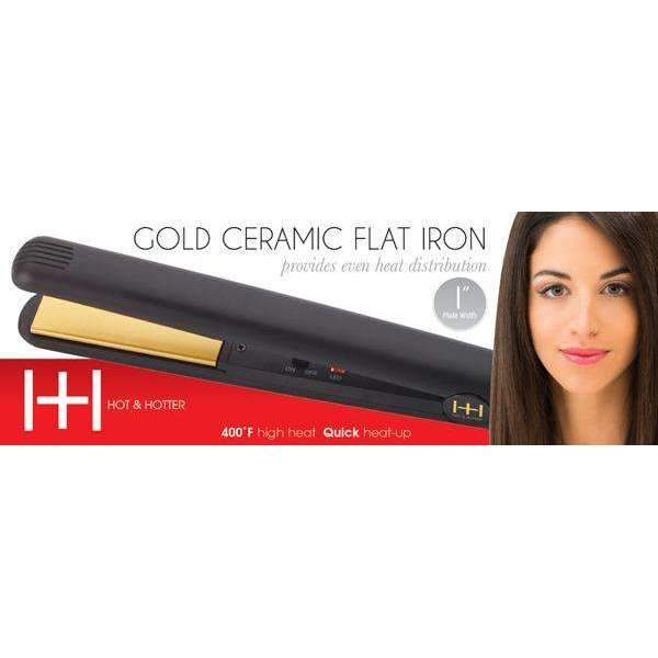 Annie Gold Ceramic Flat Iron 1&quot; - Beauty Bar & Supply