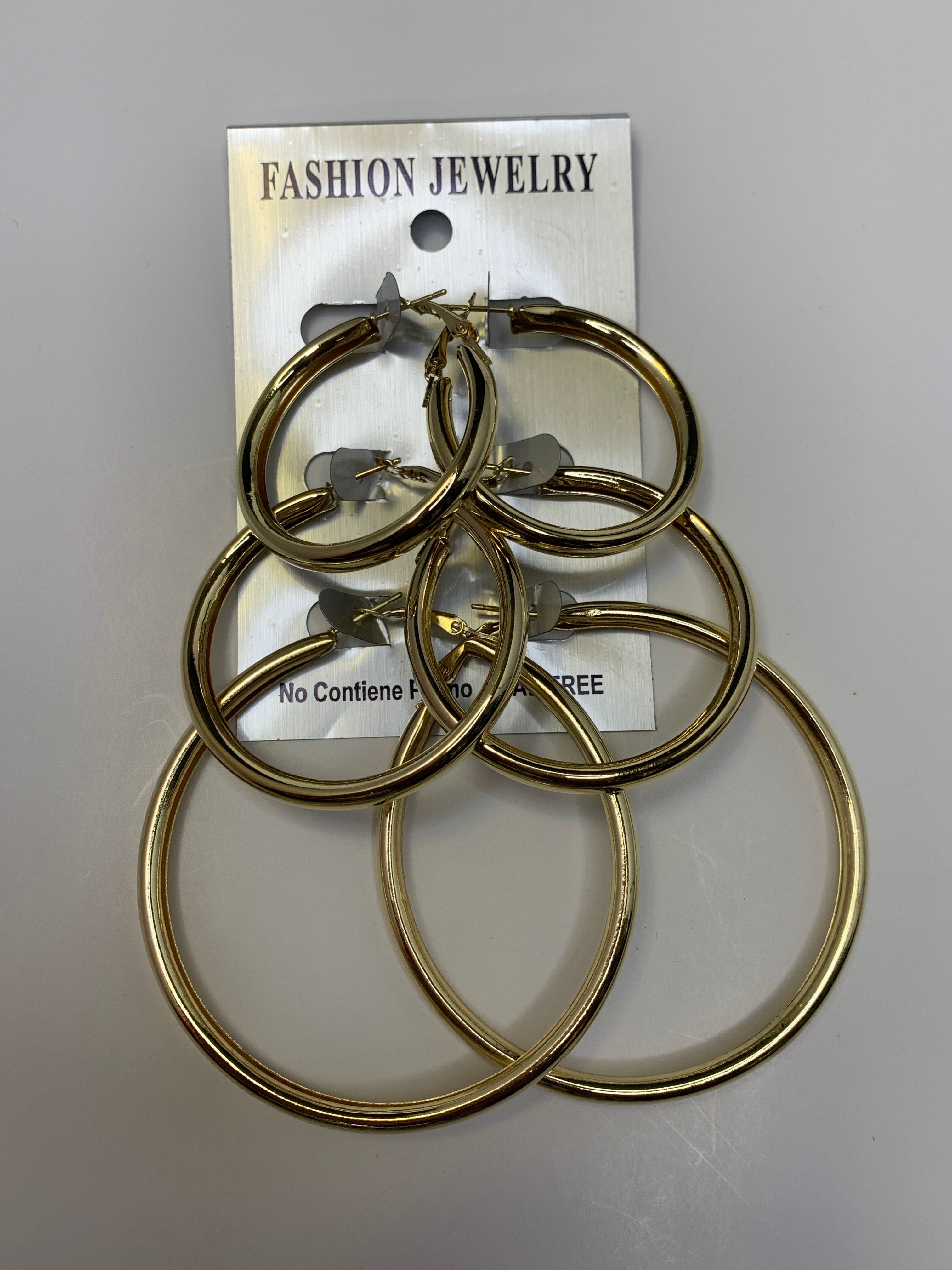 Fashion Jewelry Gold 3 pack hoops - Beauty Bar & Supply