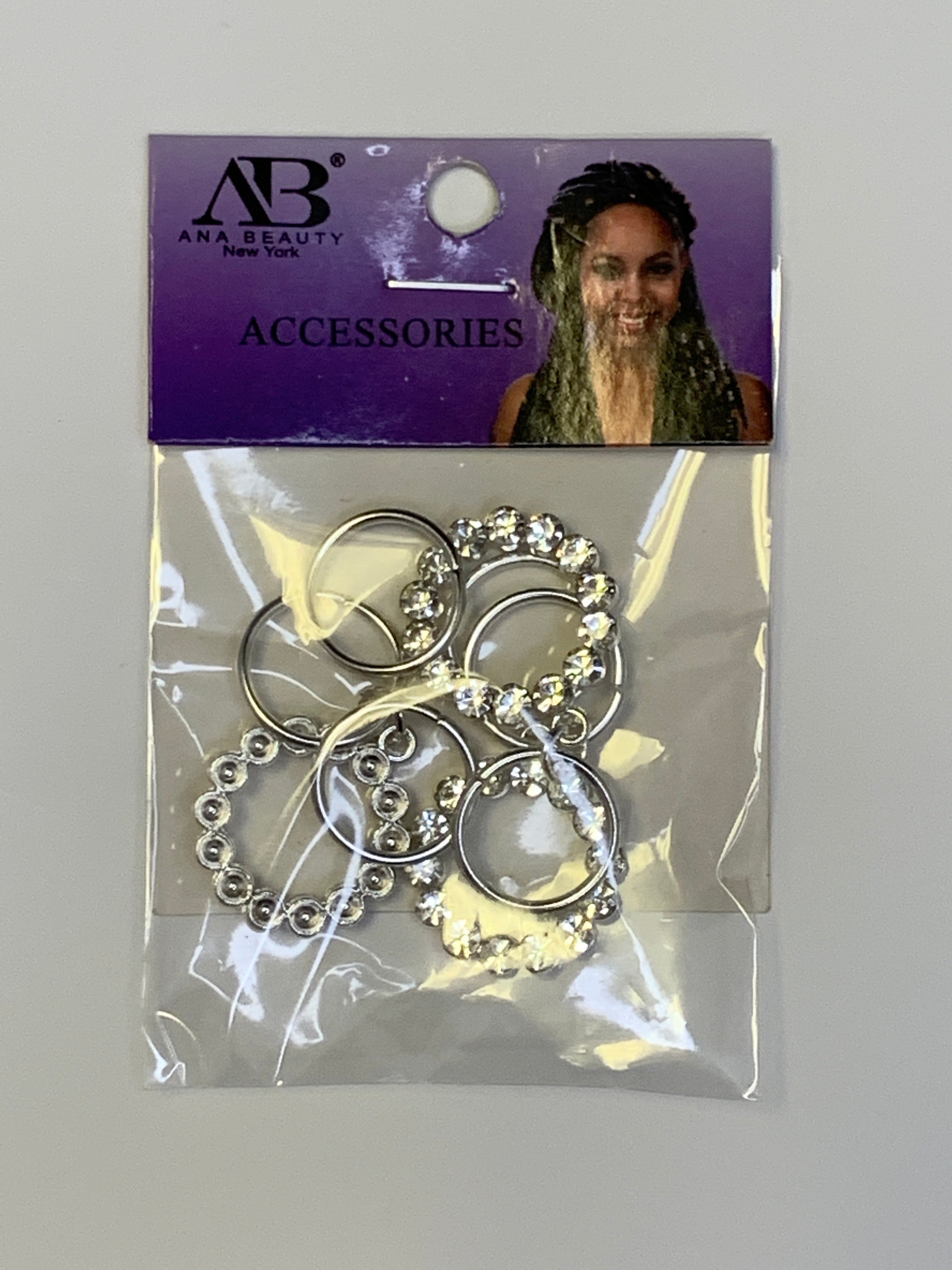 Ana Beauty Accessories Gold/Silver Circle w/ Rhinestone - Beauty Bar & Supply