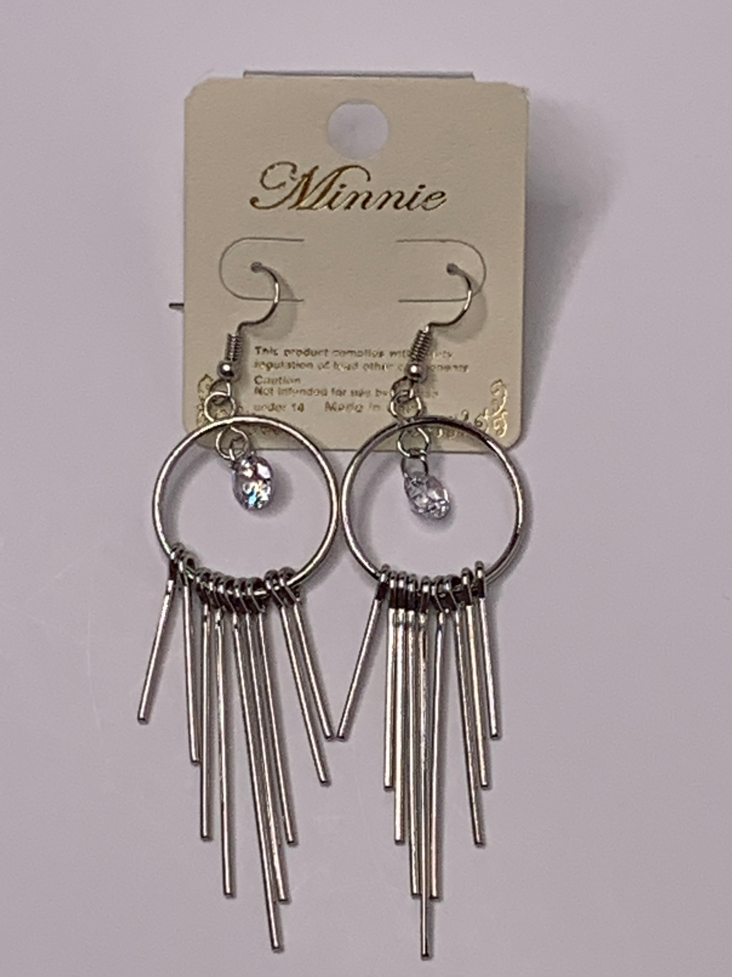 Minnie Silver/Gold Circle dangle earrings - Beauty Bar & Supply
