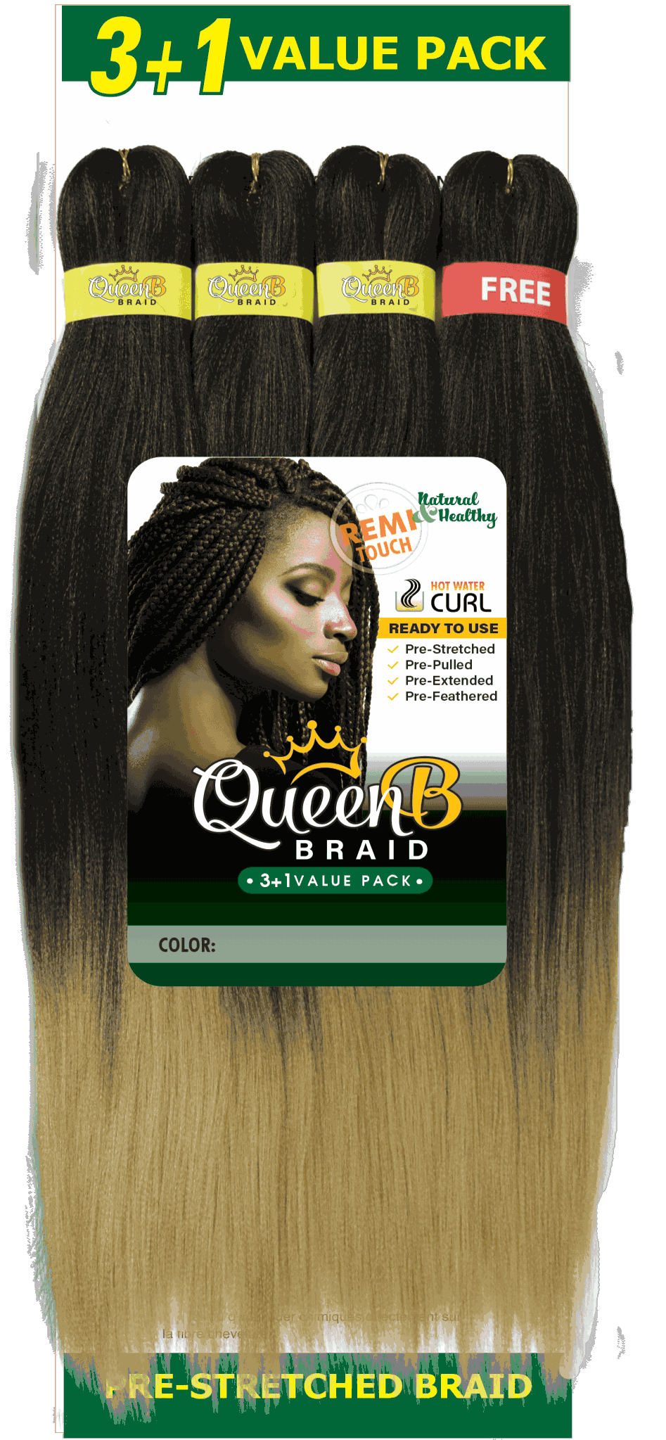 Urban Beauty Queen B Braiding Hair 50&quot; 3+1 Multipack - Beauty Bar & Supply