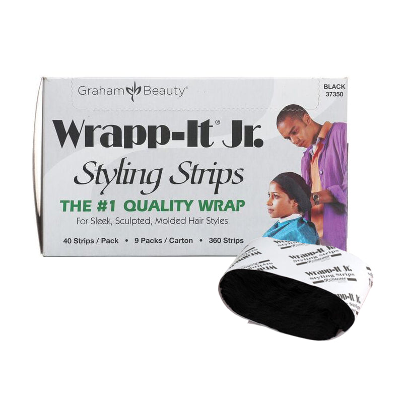 Graham Beauty Wrapp It Styling Strips Black #37350 (Carton) - Beauty Bar & Supply